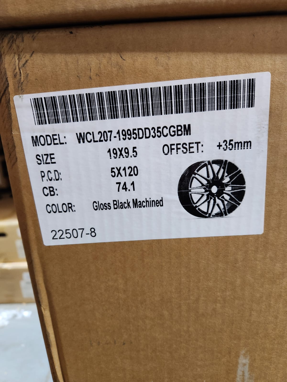 WCL207 WHEELS OE-22507 -4 418M STYLE 19X9.5 5X120 PIANO BLACK MACHINE FACE