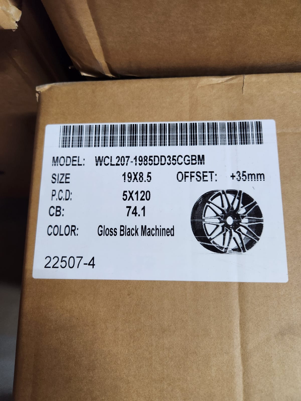 WCL207 WHEELS OE-22507 -4 418M STYLE 19X8.5 5X120 PIANO BLACK MACHINE FACE
