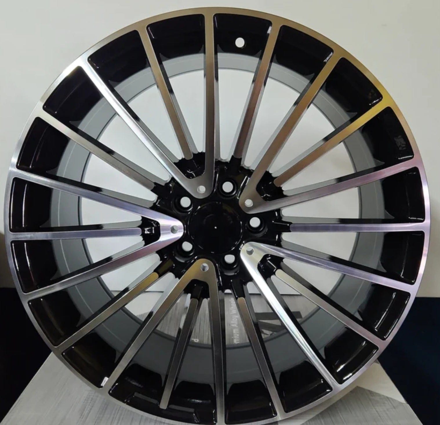 W812 18x8.5 5x112 GLOSS BLACK MACHINE FACE