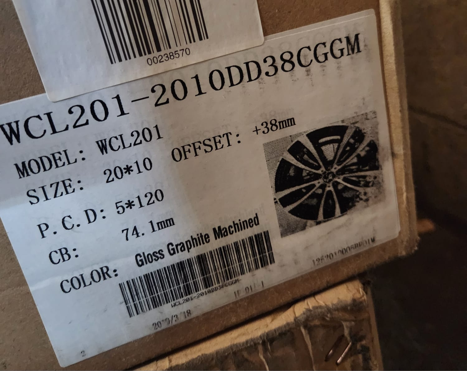 WCL201 20X10 5X120 GLOSS GRAPHITE MACHINE