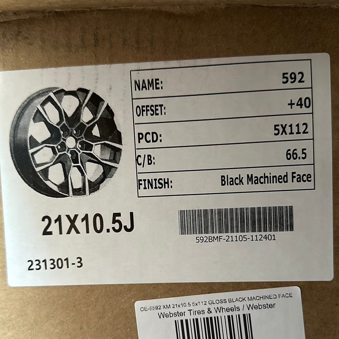 OE-5592 XM 21x10.5 5x112 GLOSS BLACK MACHINED FACE