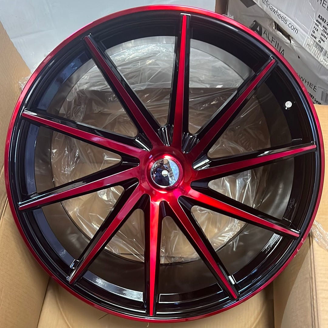 AF301 20X10 BLANK GLOSSY BLACK MACHUNED RED TINT