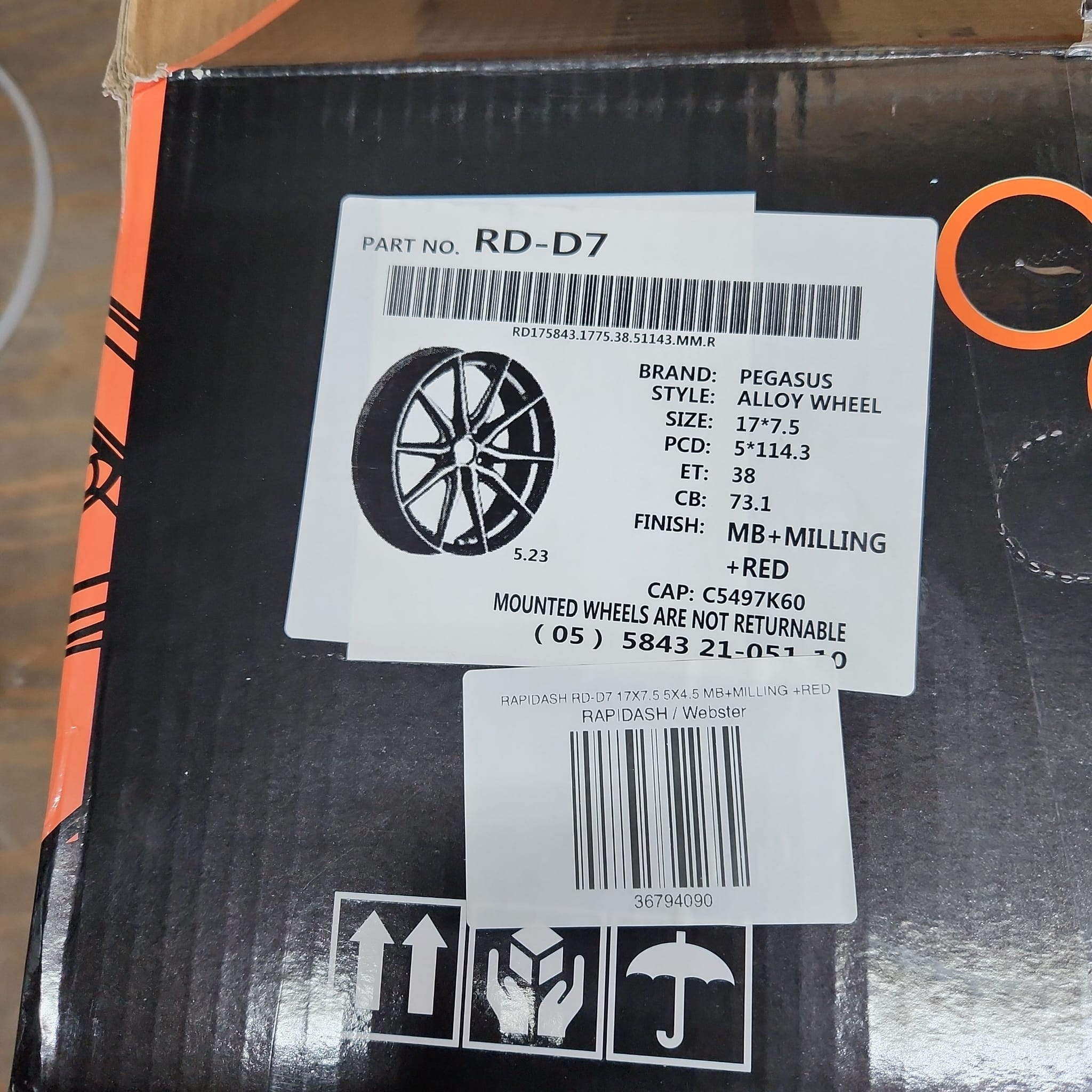 RAPIDASH RD-D7 17X7.5 5X4.5 MB+MILLING +RED