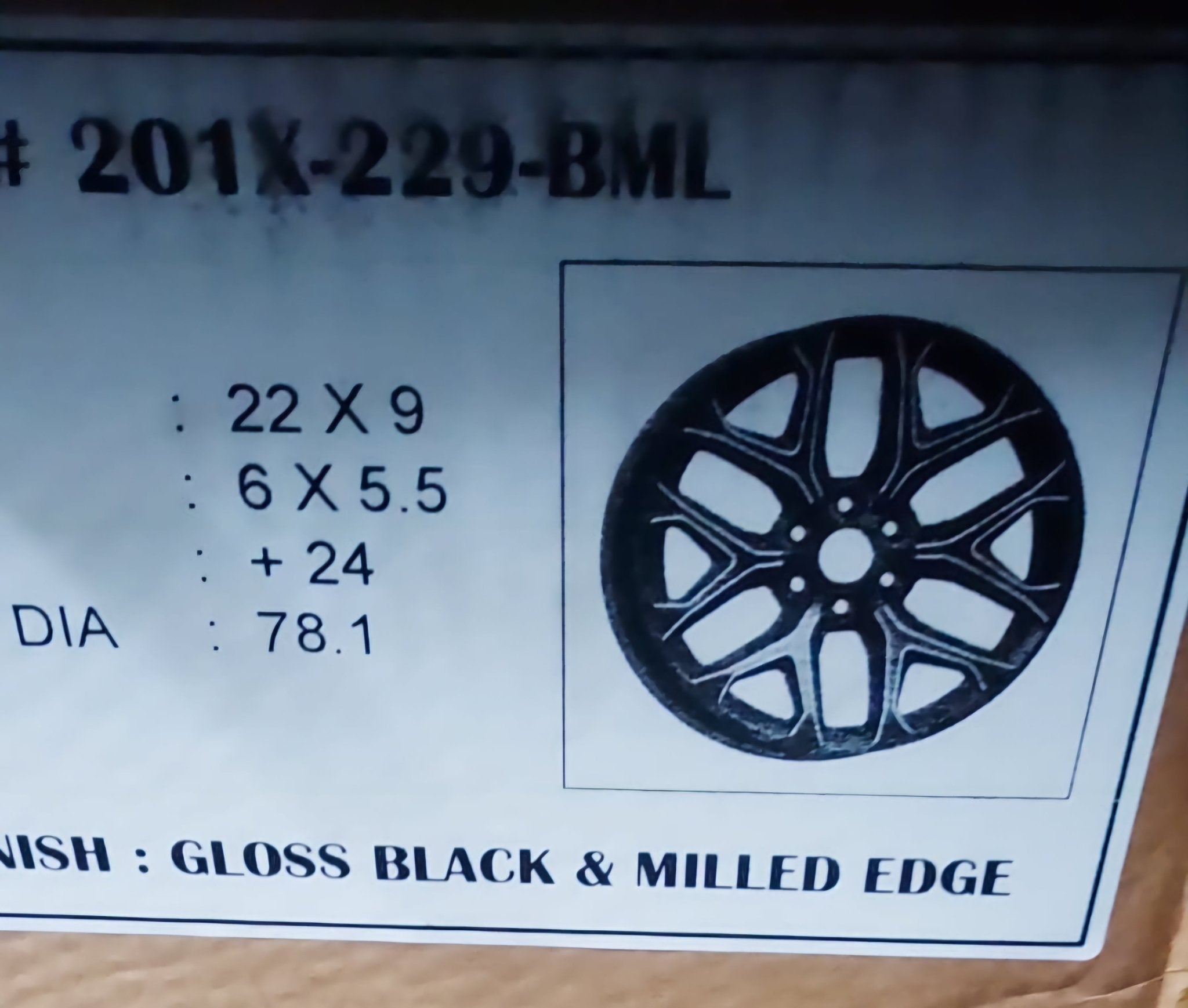 FP STYLE 203 22x9 6x139.7 BLACK MILLED