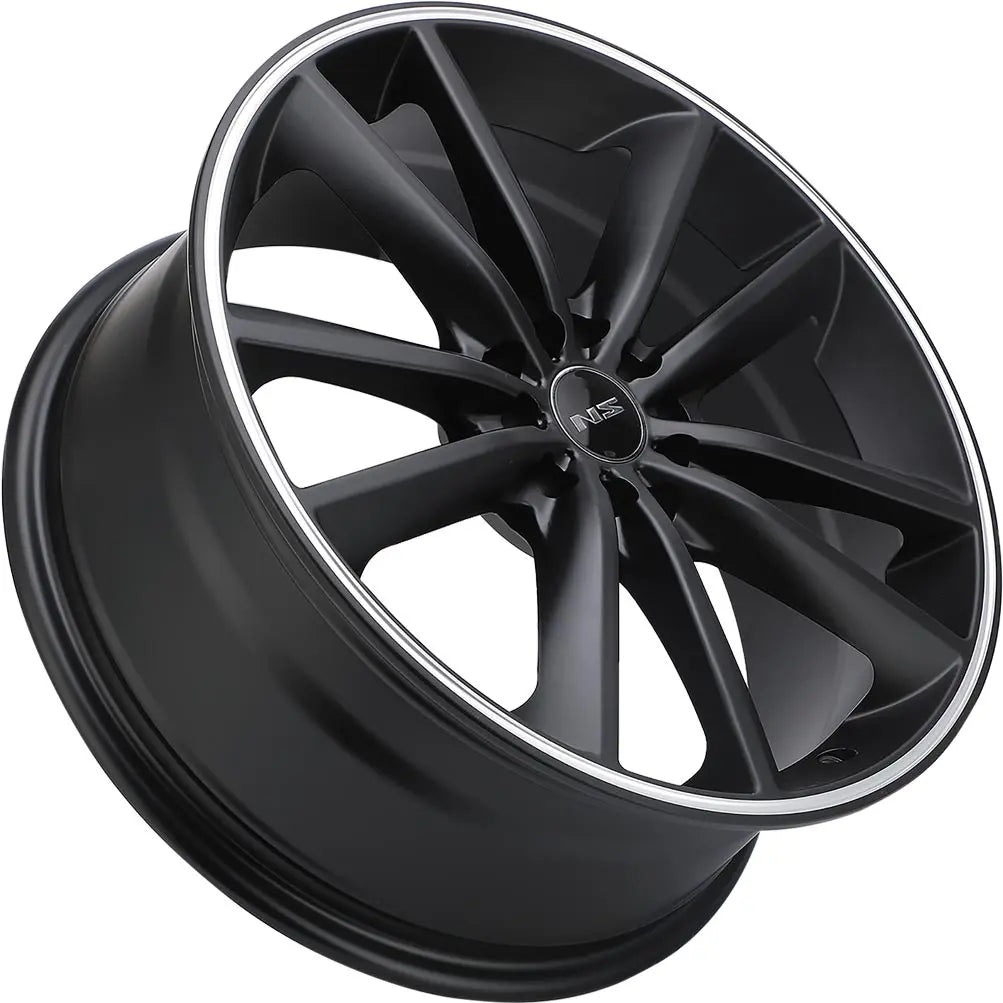 NS 9012 18X7.5  5X100- 5X4.5 MATTE BLACK MACHINED LINE