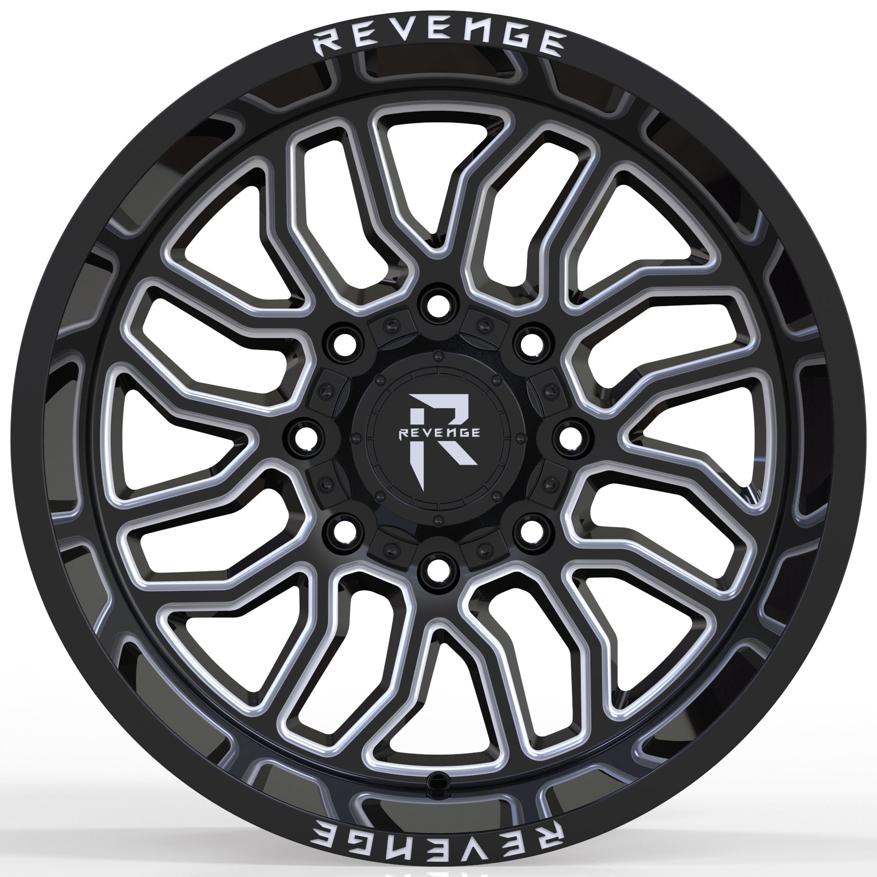 REVENGE RV-205 20X10 5X127-5X139.7 BLACK AND  MILLED