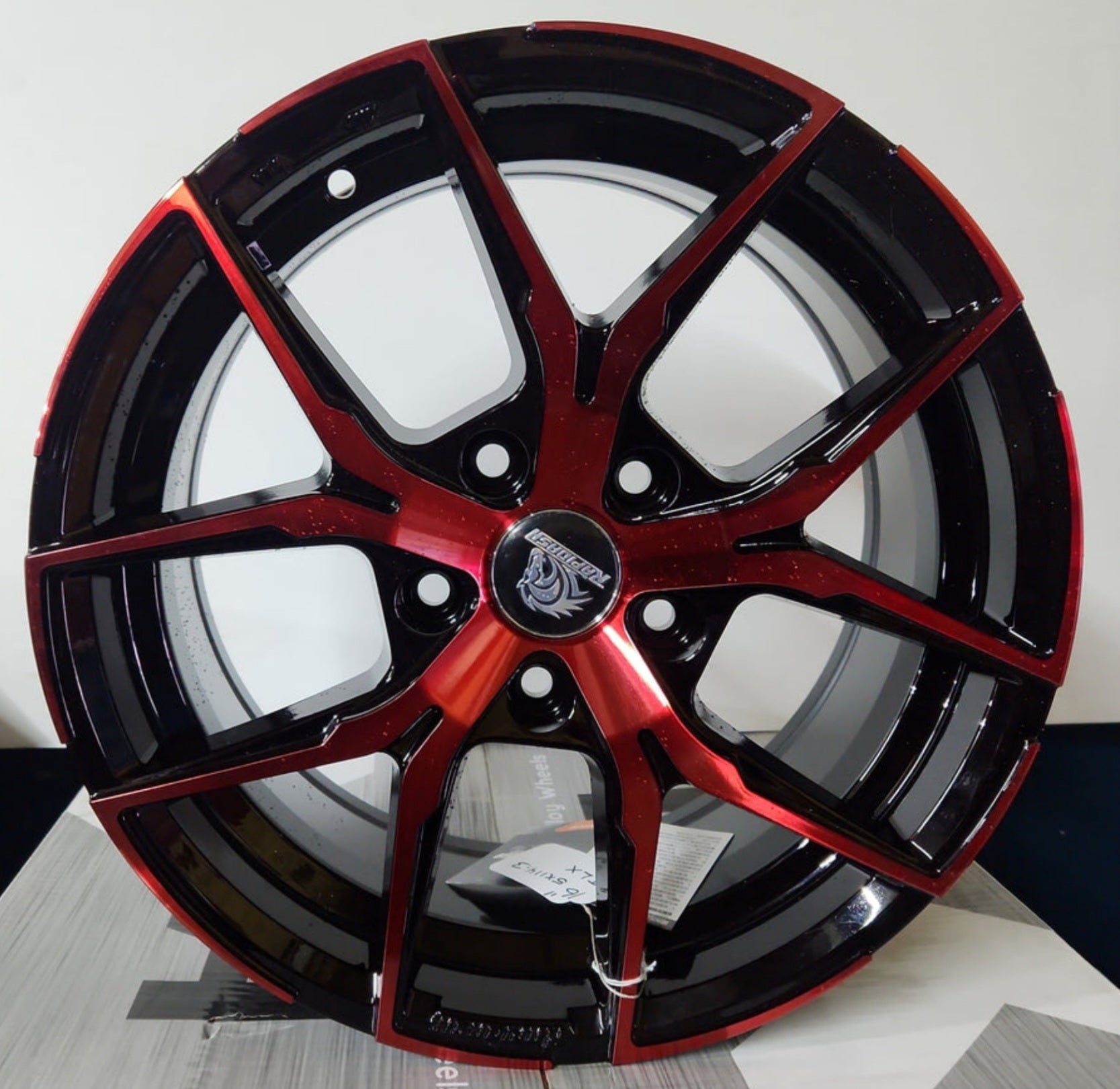 RAPIDASH RD-S23 16X7.0 5X114.3 PIANO BLACK RED FACE
