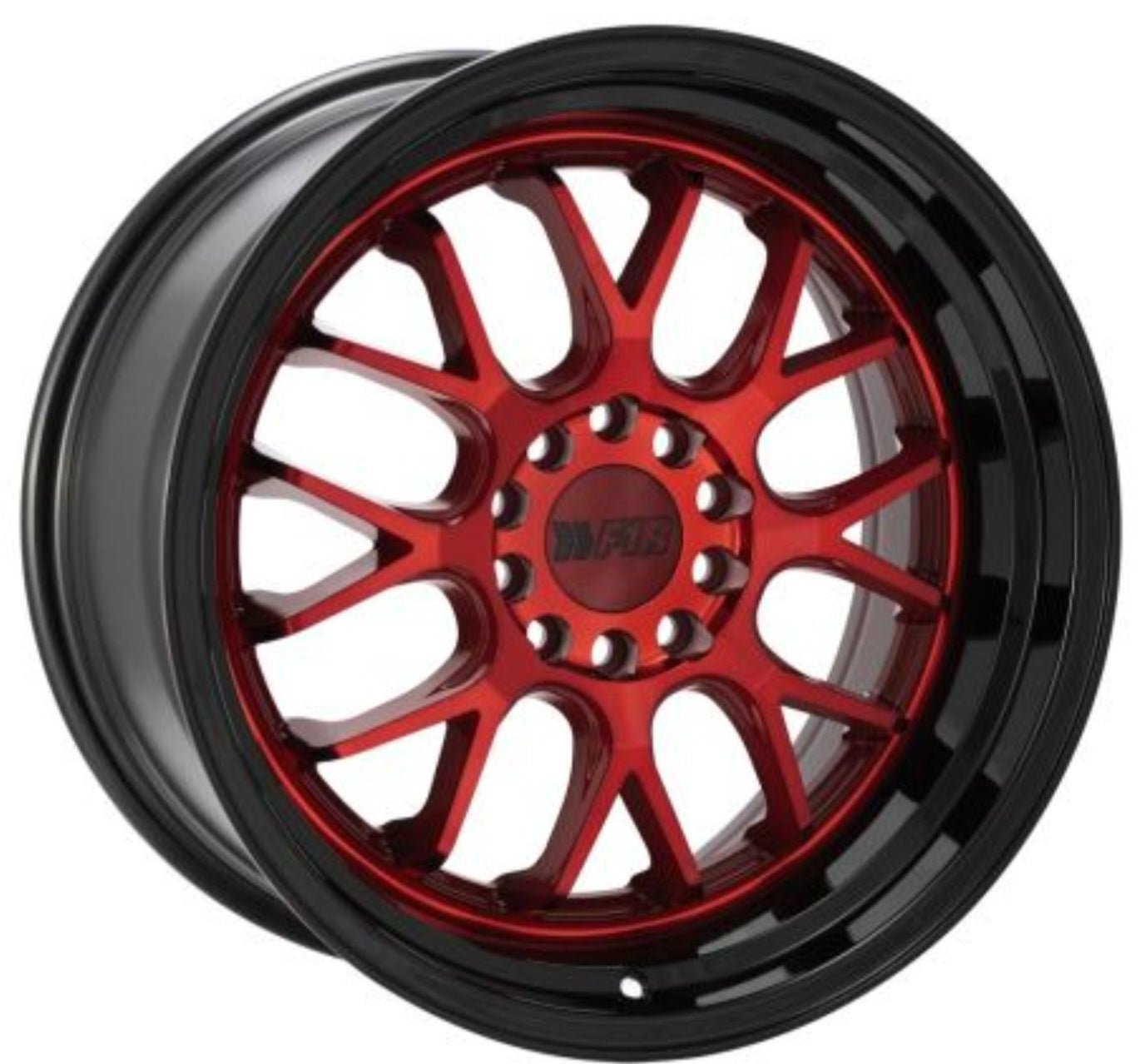 FR F21 18X8.5 5X112 5X114.3 CANDY RED WITH BLACK LIP