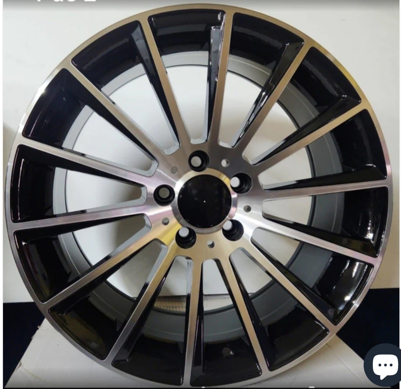 W813 20X8.5 5X112 BLACK MACHINED FACE