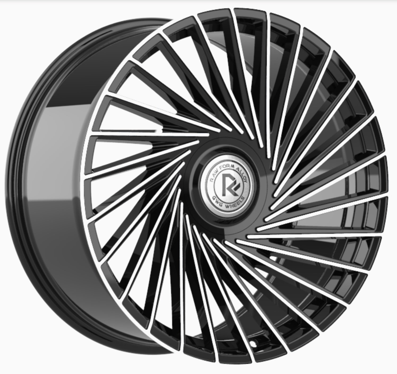 GWG RF2 20x10.5 5x114.3 GLOSS BLACK BRUSHED FACE