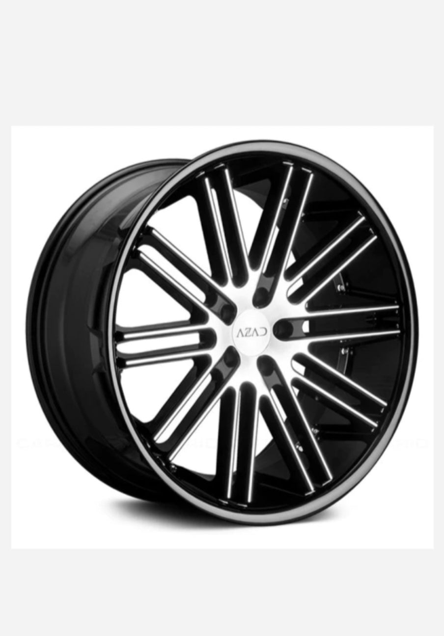 AZ22 22X9.0 5X120 BLACK MACHINED FACE  BL