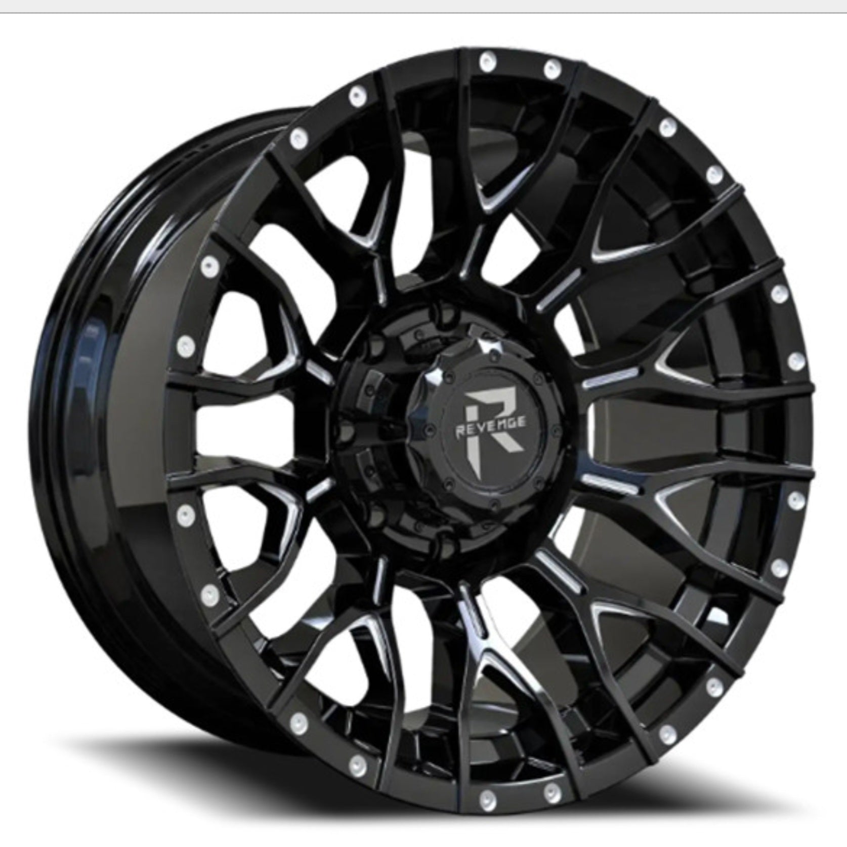 REVENGE RV-201 20X9 5x127- 5x139.7 BLACK AND MILLED