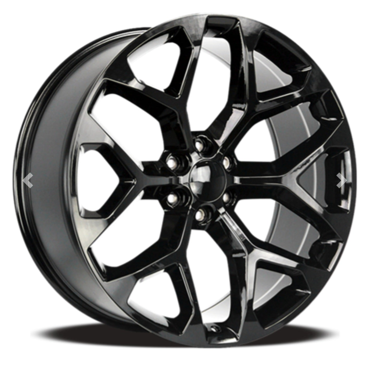 SNOW FLAKE REPLI-348N f7359 CHEVY 22X9 6X139.7 PIANO BLACK