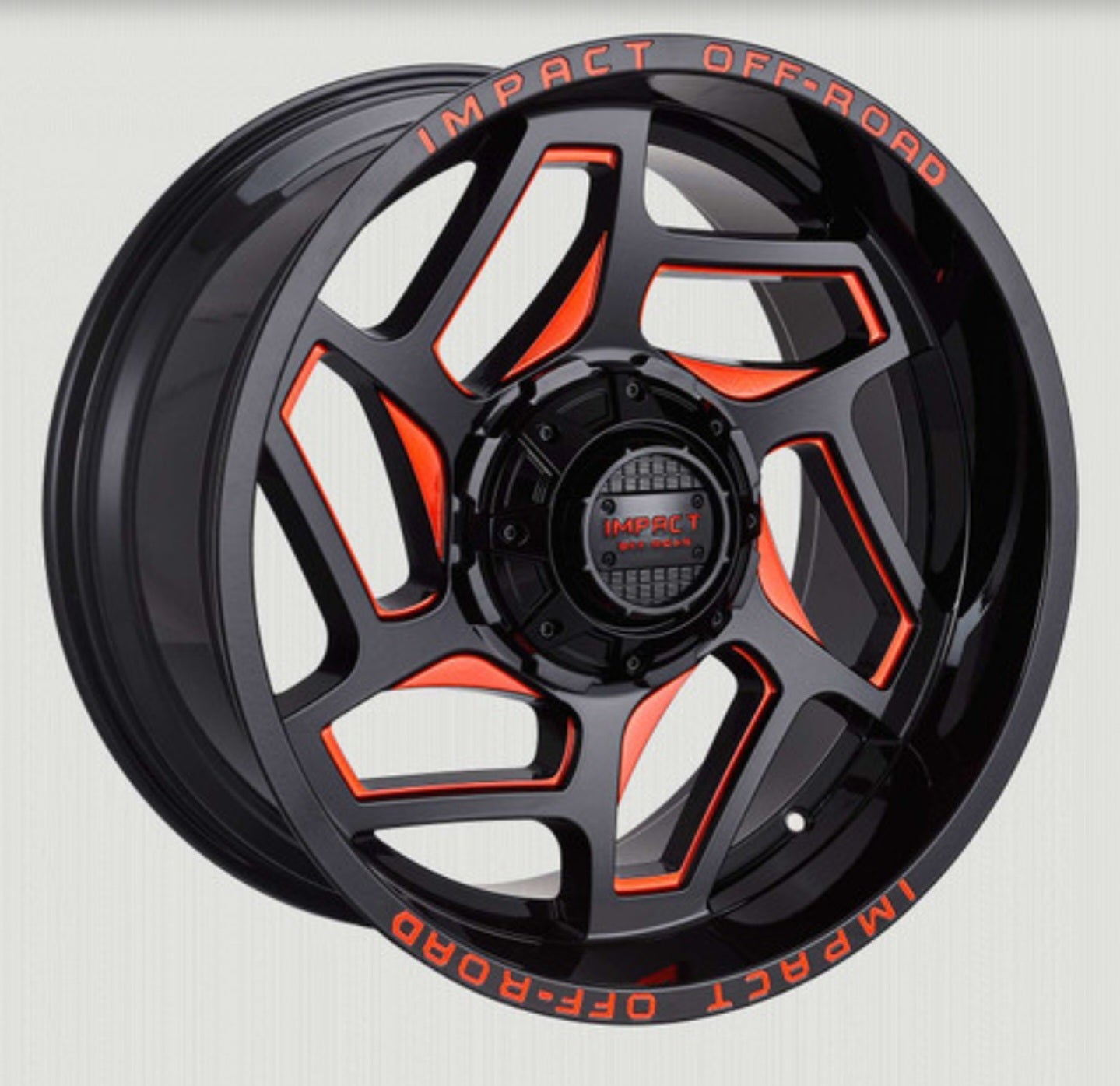 IMPACT OFF ROAD  826  20X10  6X5.5 - 6X135- GLOSS BLACK RED MILLED