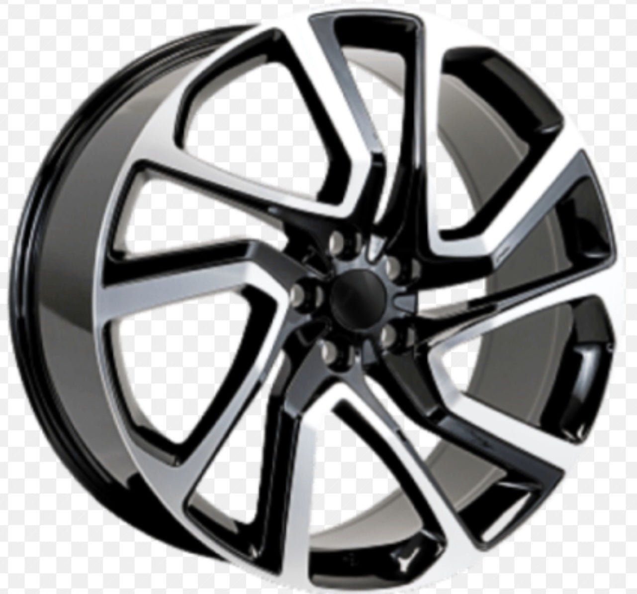 W797 22X9.5 5X120 BLACK MACHINED FACE