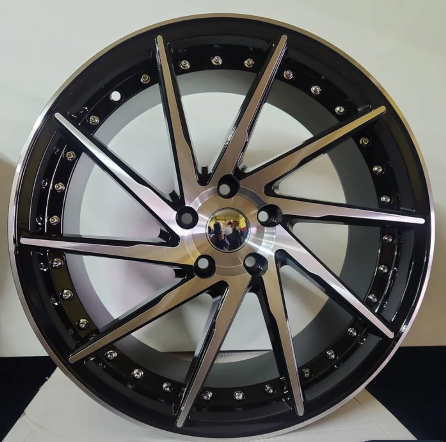 PW-OE02 19X9.5 5X114.3 BLACK MACHINED FACE