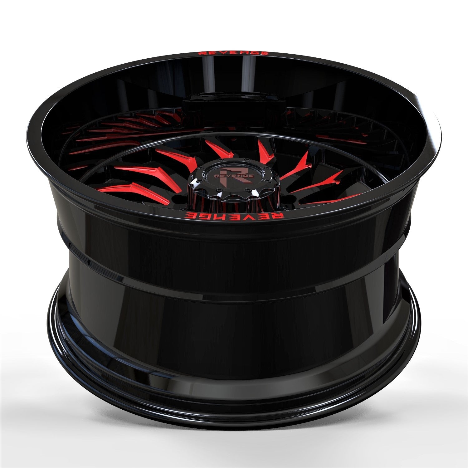 REVENGE RV-204 20X10 5X127 / 5X139.7 BLACK AND  RED  MILLED