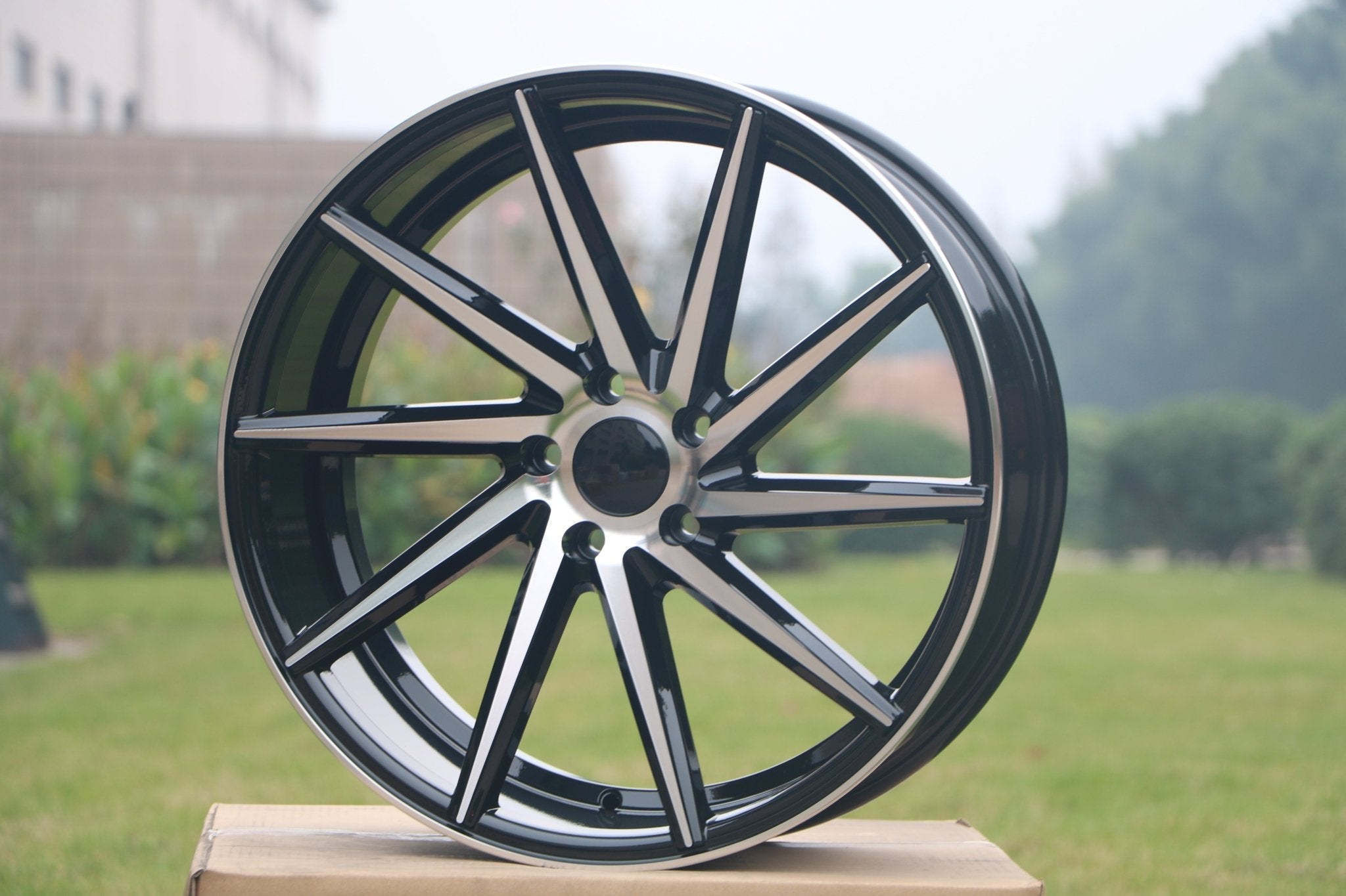 W013 Black Machined Face 19x8.5 ET35 5x114.3 CB73.1 1059    MB-1582