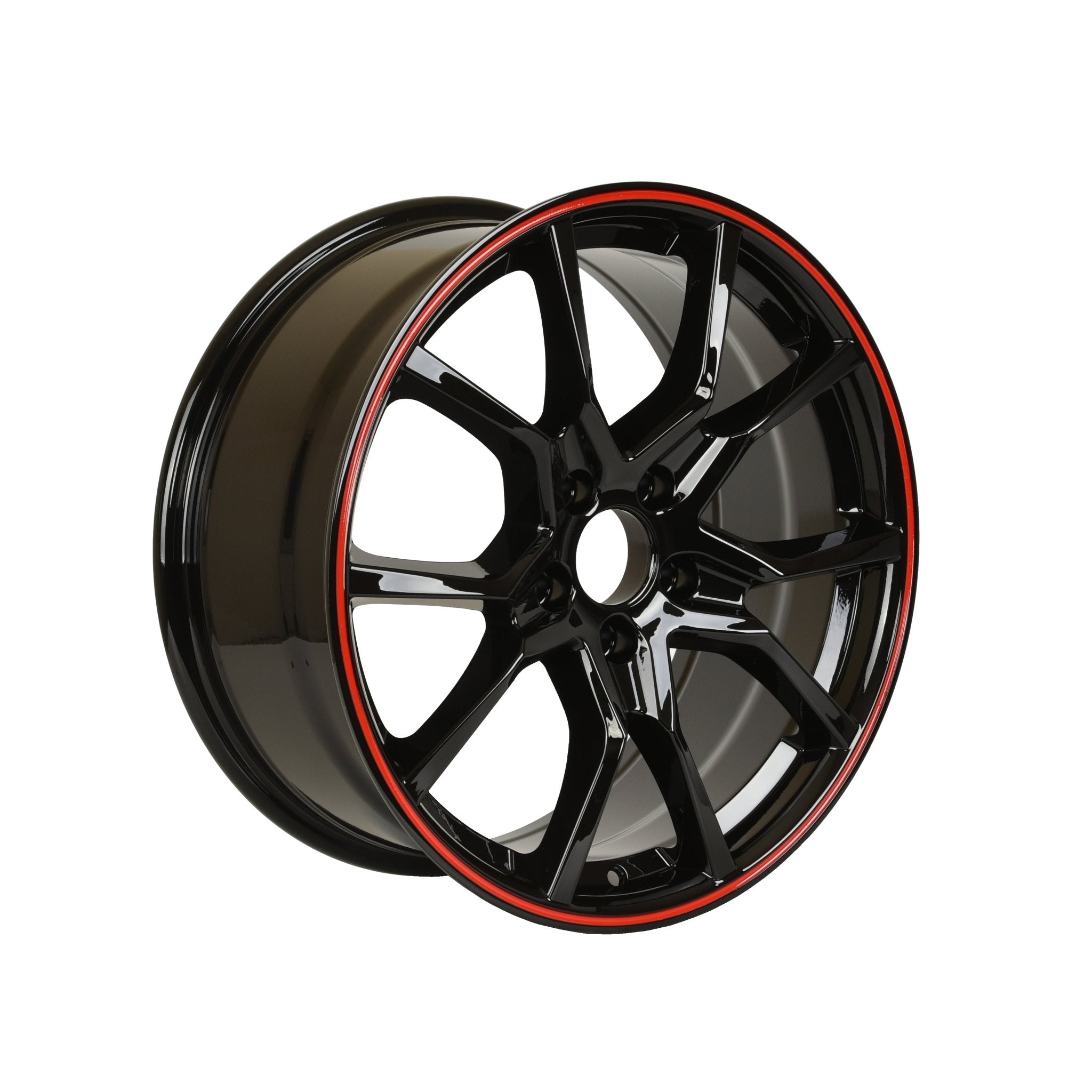 W314 1418 Black with Red Lip 18x8.0 ET41 5x114.3 CB64.1