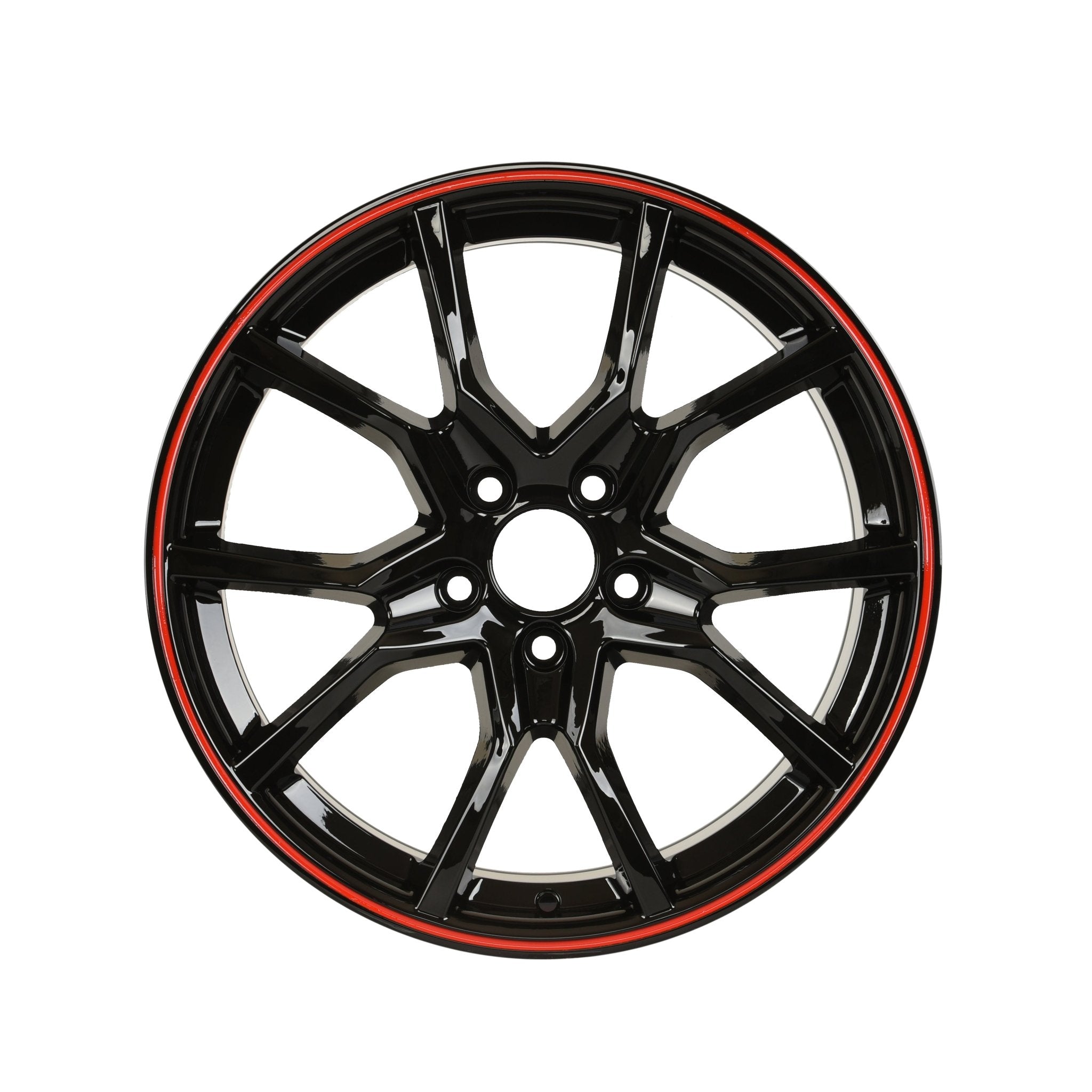 W314 1418 Black with Red Lip 18x8.0 ET41 5x114.3 CB64.1