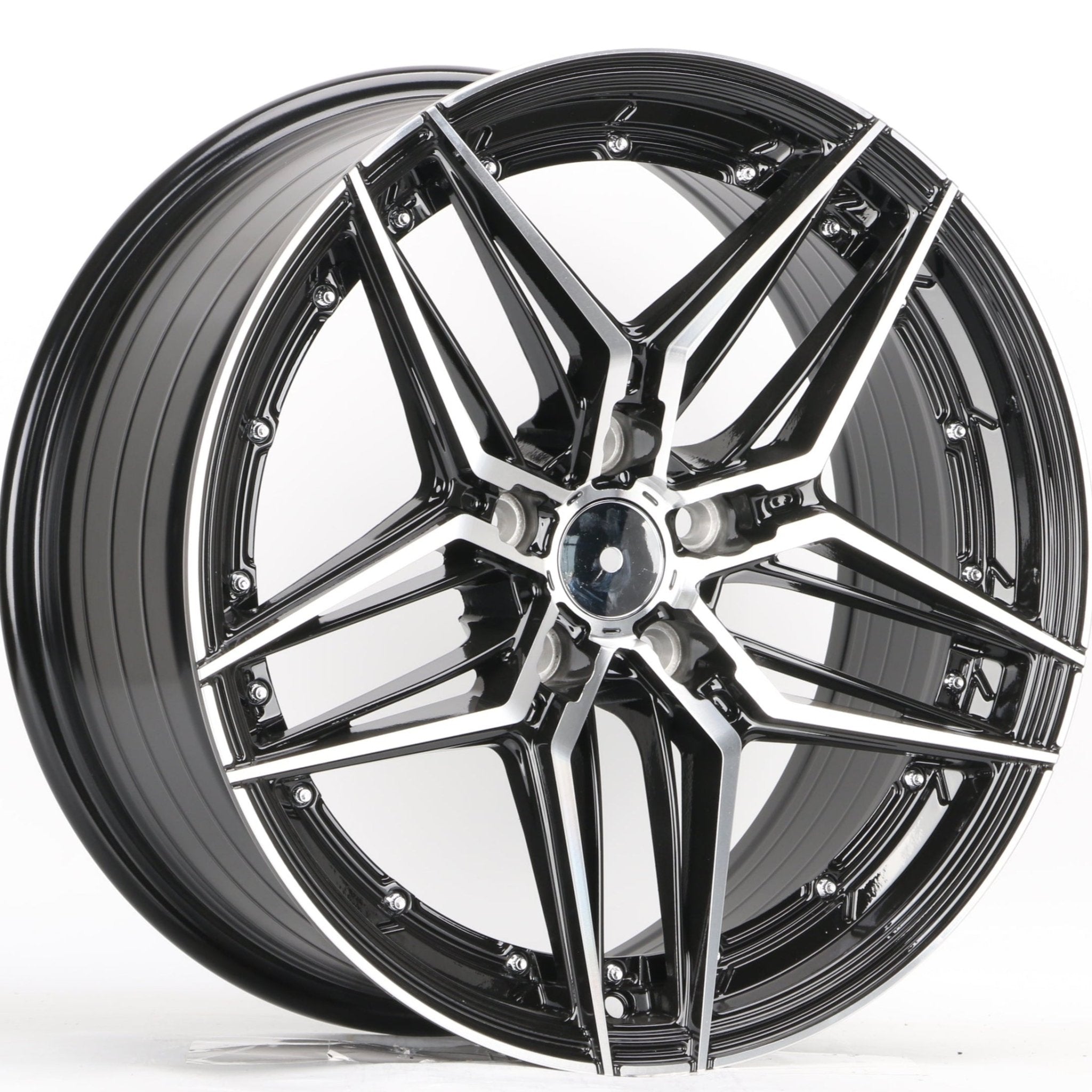 W1515 iVF-007 Black Machined Face 18x8.0 ET35 5x108 CB73.1