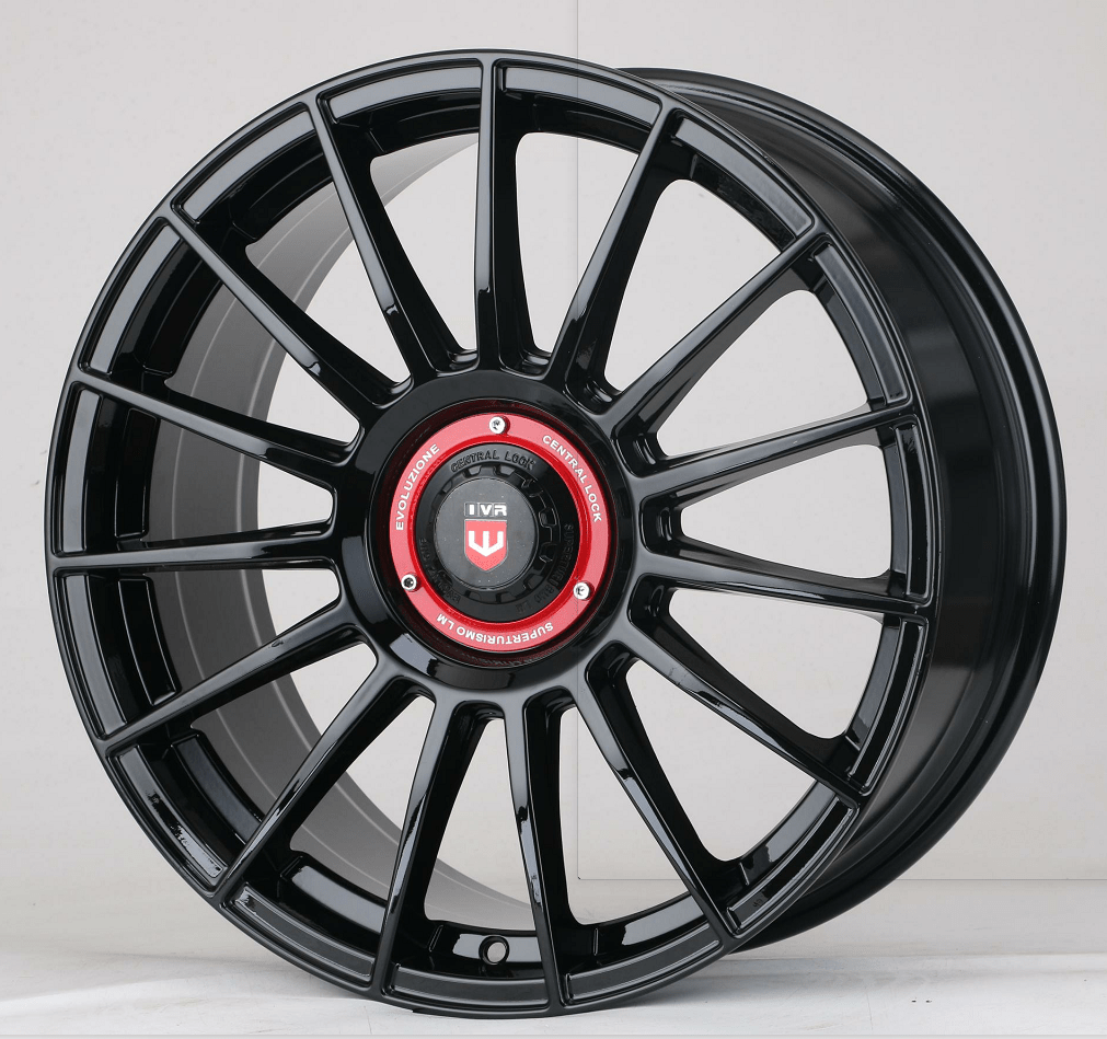 W1544 IVF-257 Gloss Black 18x8.0 ET35 5x112 /114.3 CB73.1