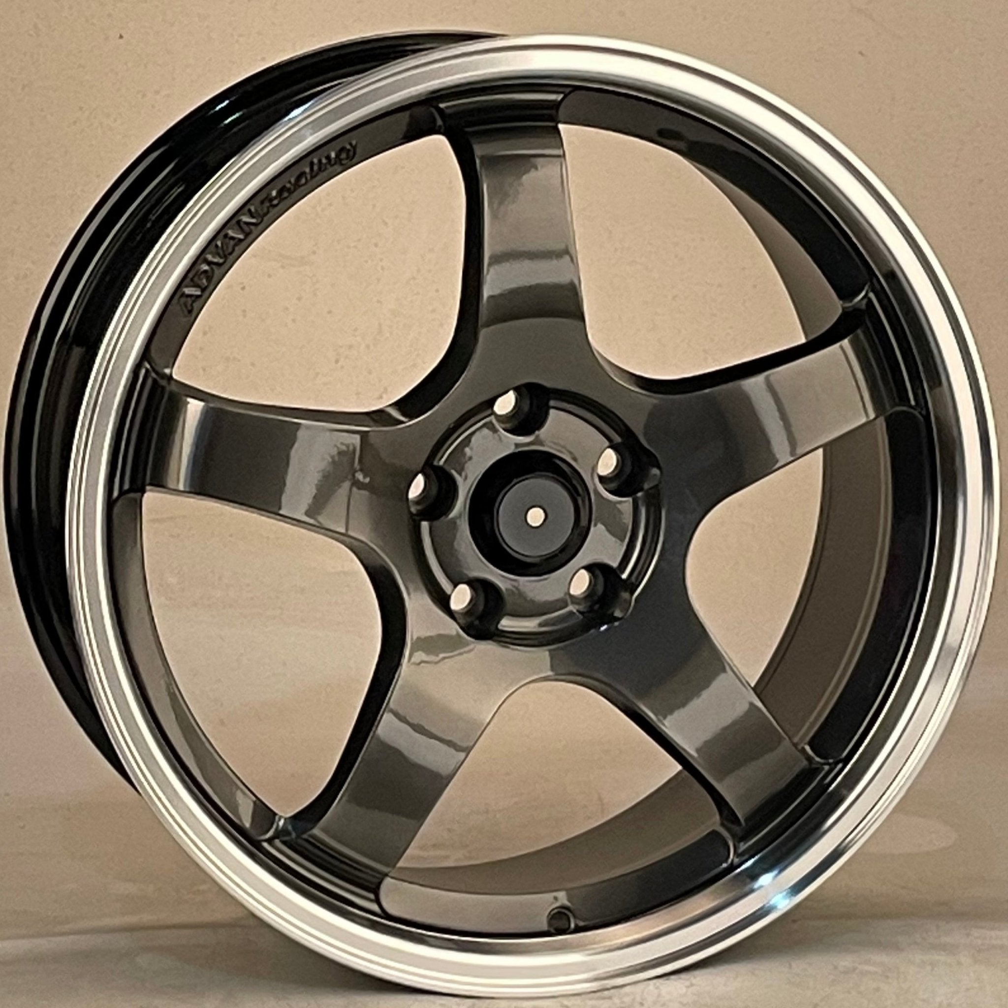 W1547 IVF-698 Hyper Black Machined Lip 19x8.5 ET35 5x114.3 CB73.1