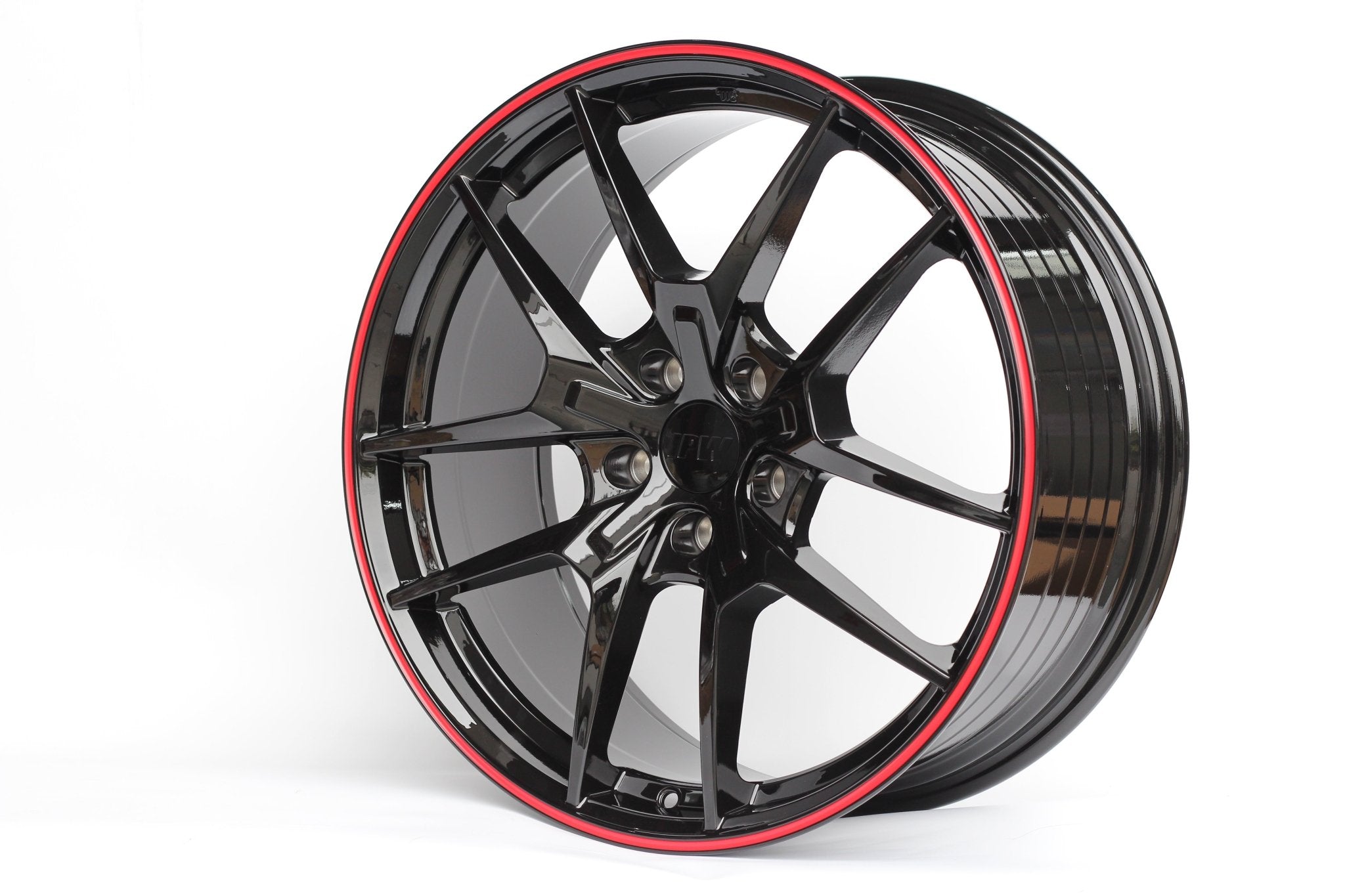 W301 XY31 Gloss Black Red Lip 18x8.5 ET35 5x114.3 CB73.1 Flow Forged 20LBS