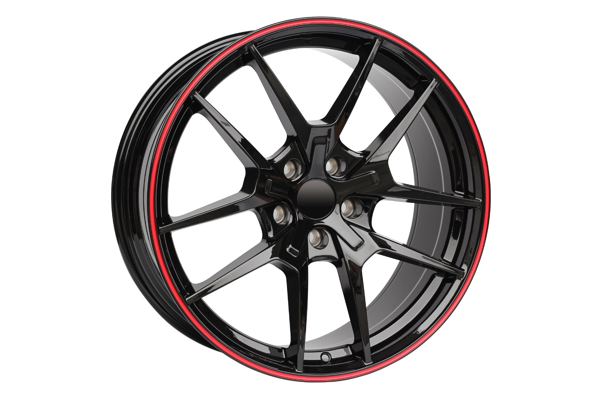 W301 XY31 Gloss Black Red Lip 18x8.5 ET35 5x114.3 CB73.1 Flow Forged 20LBS
