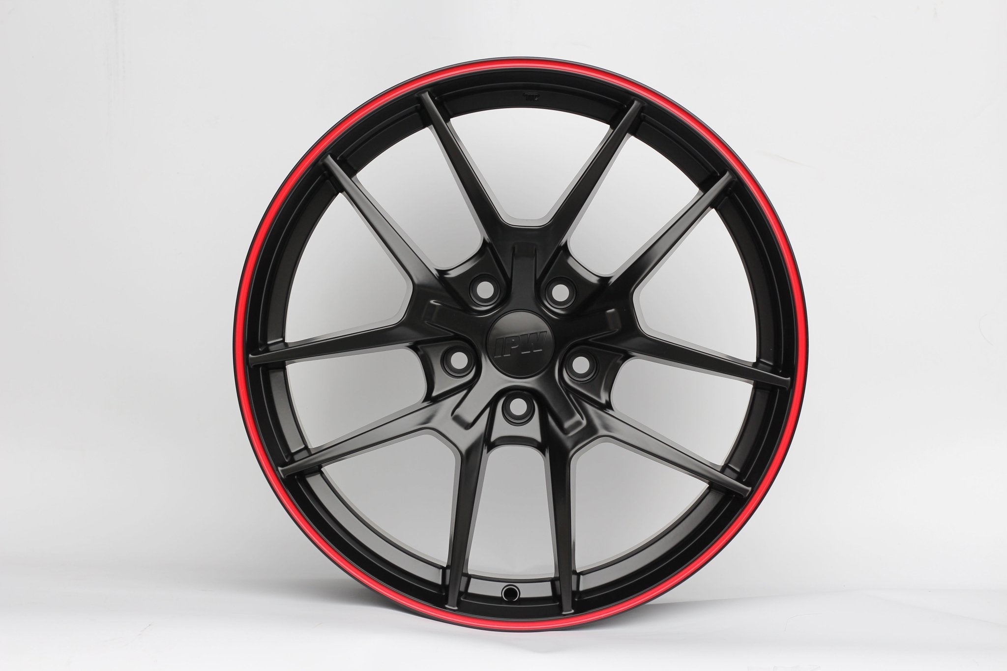 W301 Flow Forged XY31 Satin Black Red Lip 19x8.5 ET35 5x114.3 CB73.1