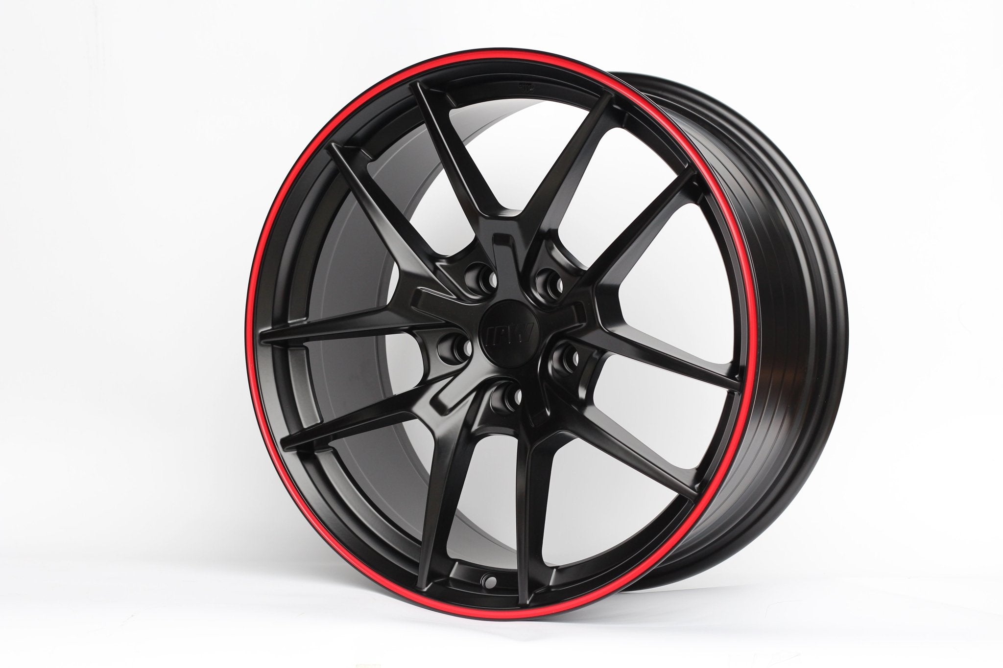 W301 Flow Forged XY31 Satin Black Red Lip 19x8.5 ET35 5x114.3 CB73.1