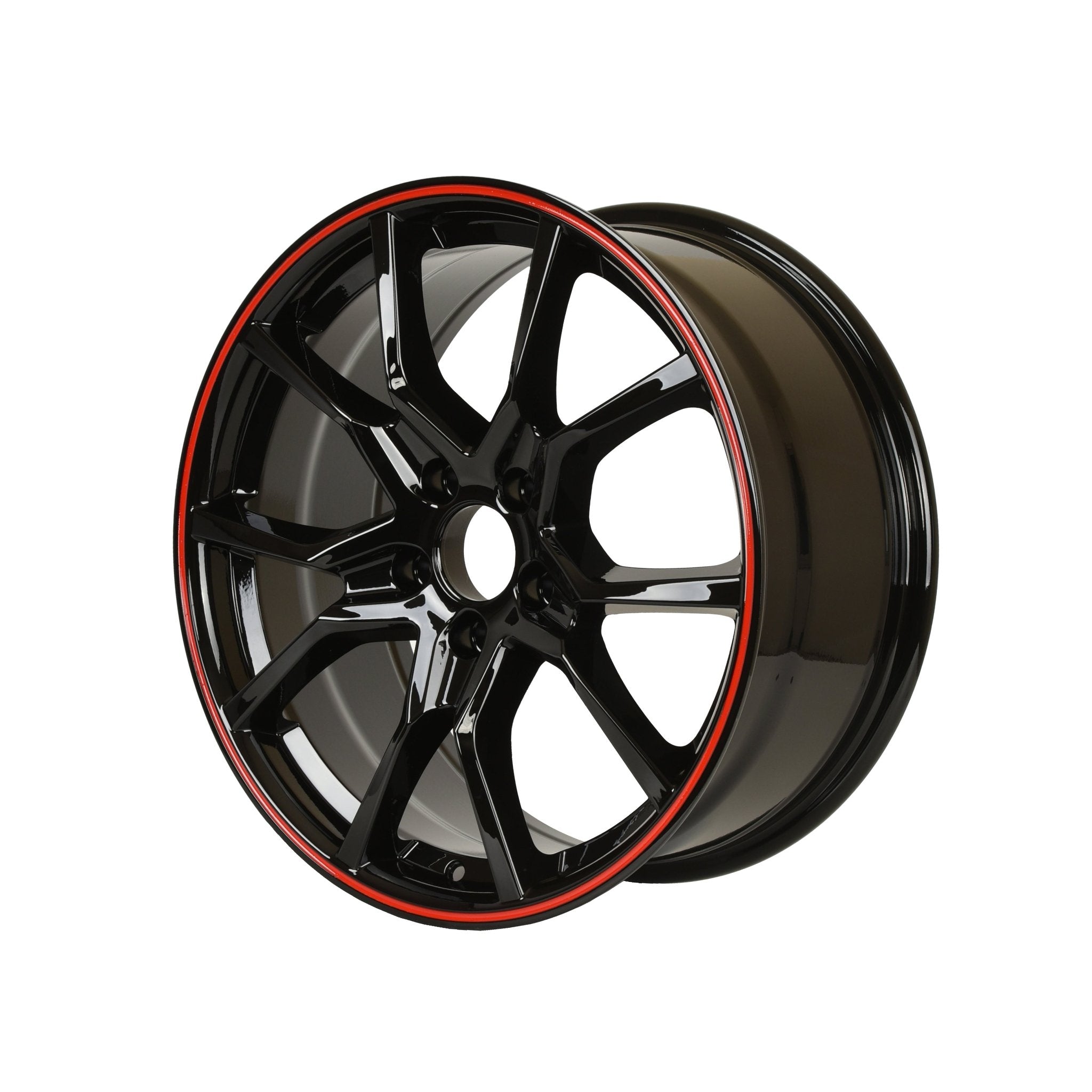 W314 1418 Black with Red Lip 18x8.0 ET41 5x114.3 CB64.1