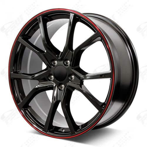 W314 1418 Black with Red Lip 18x8.0 ET41 5x114.3 CB64.1