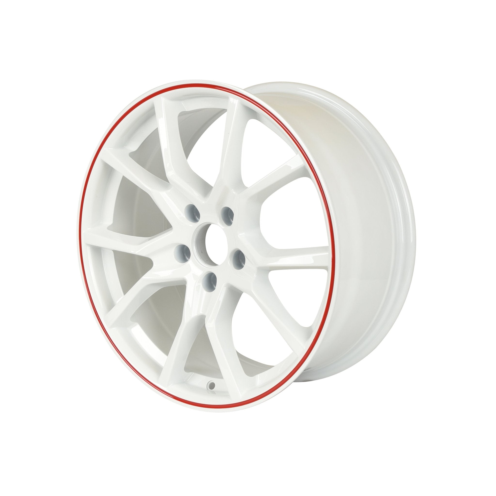 W314 1418 White Red Lip 18x8.0 ET41 5x114.3 CB73.1