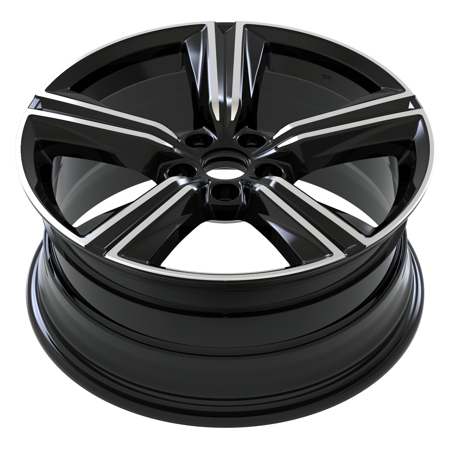 W324 D1910 Black Machined Face 19x8.5 ET50 CB64.1 5x114.3 C1352A-B