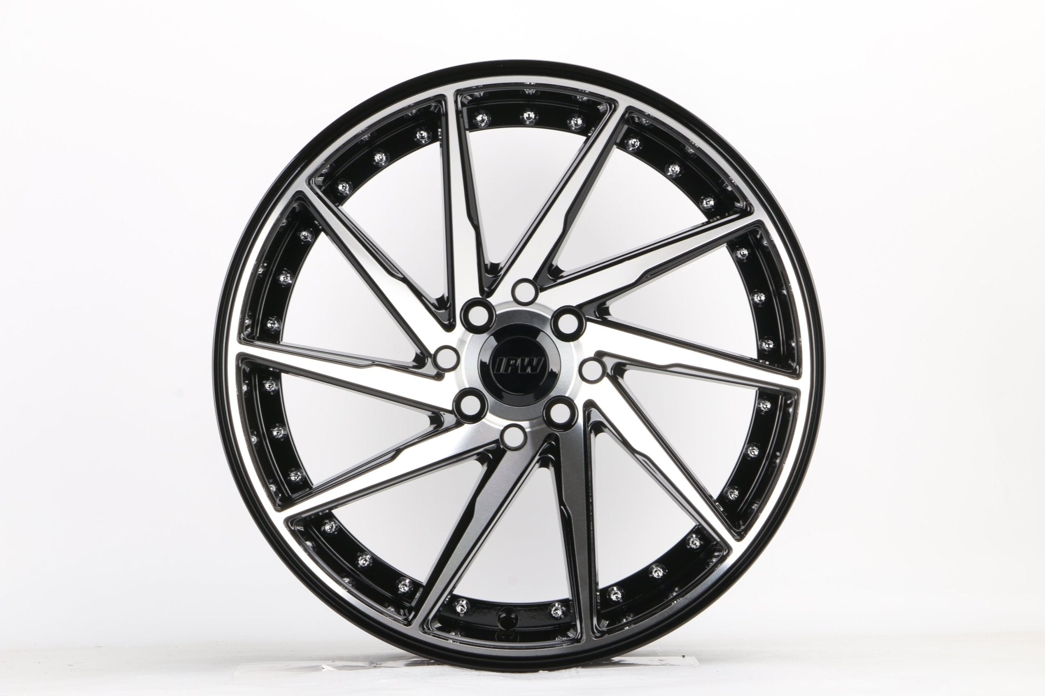 W511 1284 Black Machined Face Silver Rivet 17x8.5 ET35 4x100/114.3 CB73.1 MB-1174  C1058IPW-B