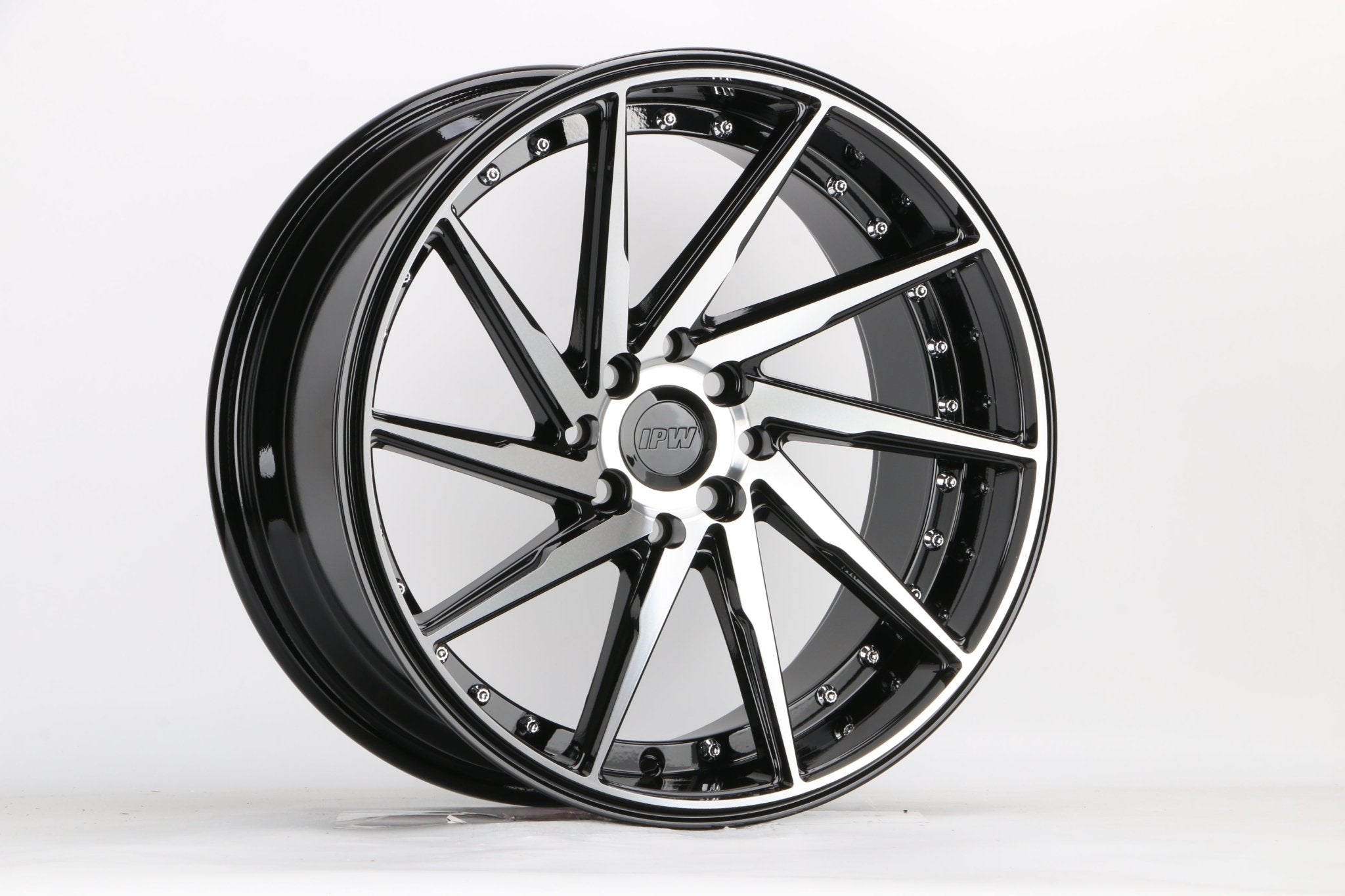 W511 1284 Black Machined Face Silver Rivet 17x8.5 ET35 4x100/114.3 CB73.1 MB-1174  C1058IPW-B
