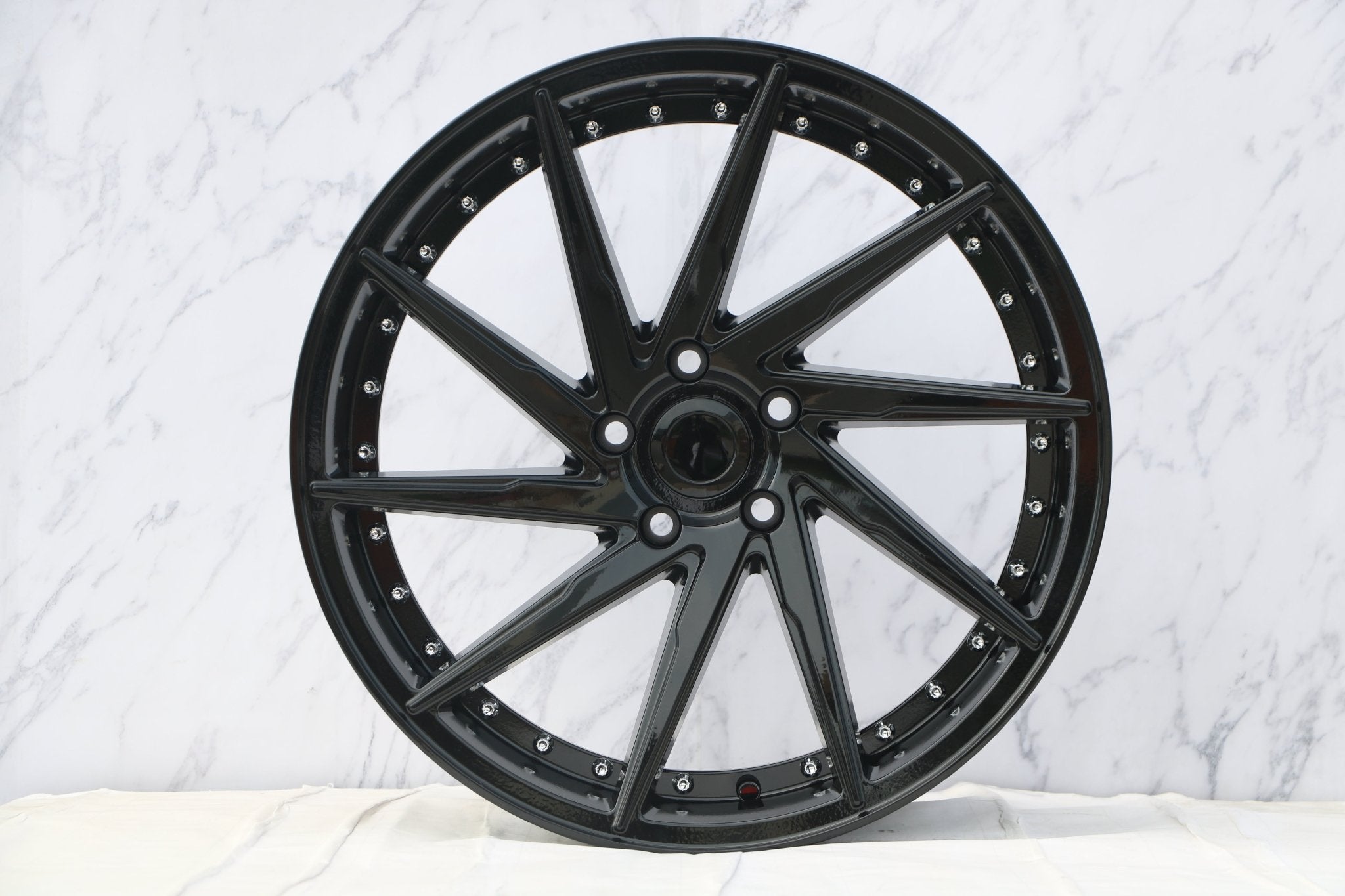 W511 1284A Gloss Black Silver Rivet 19x9.5 ET35 5x114.3 CB73.1