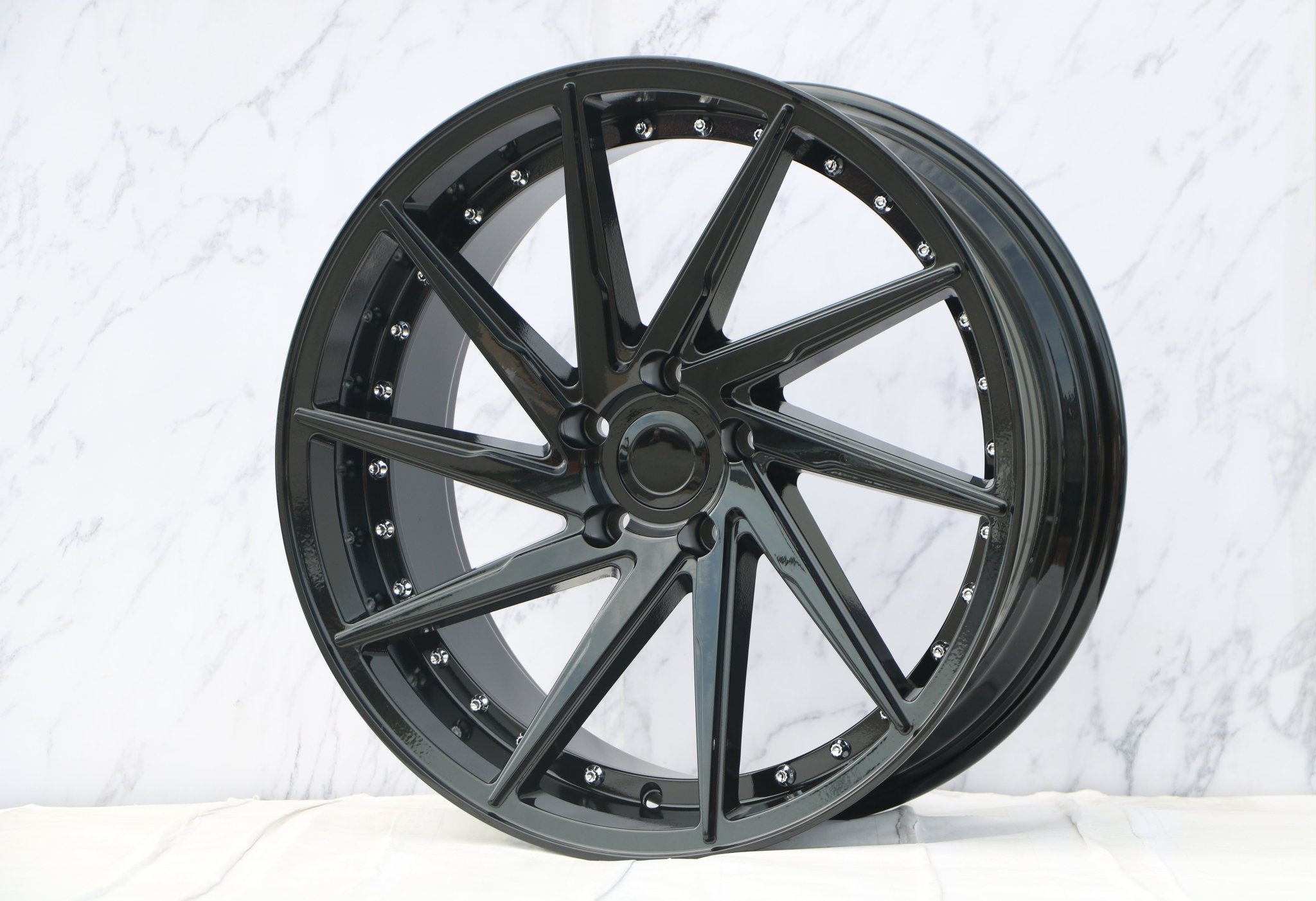 W511 1284A Gloss Black Silver Rivet 19x9.5 ET35 5x114.3 CB73.1