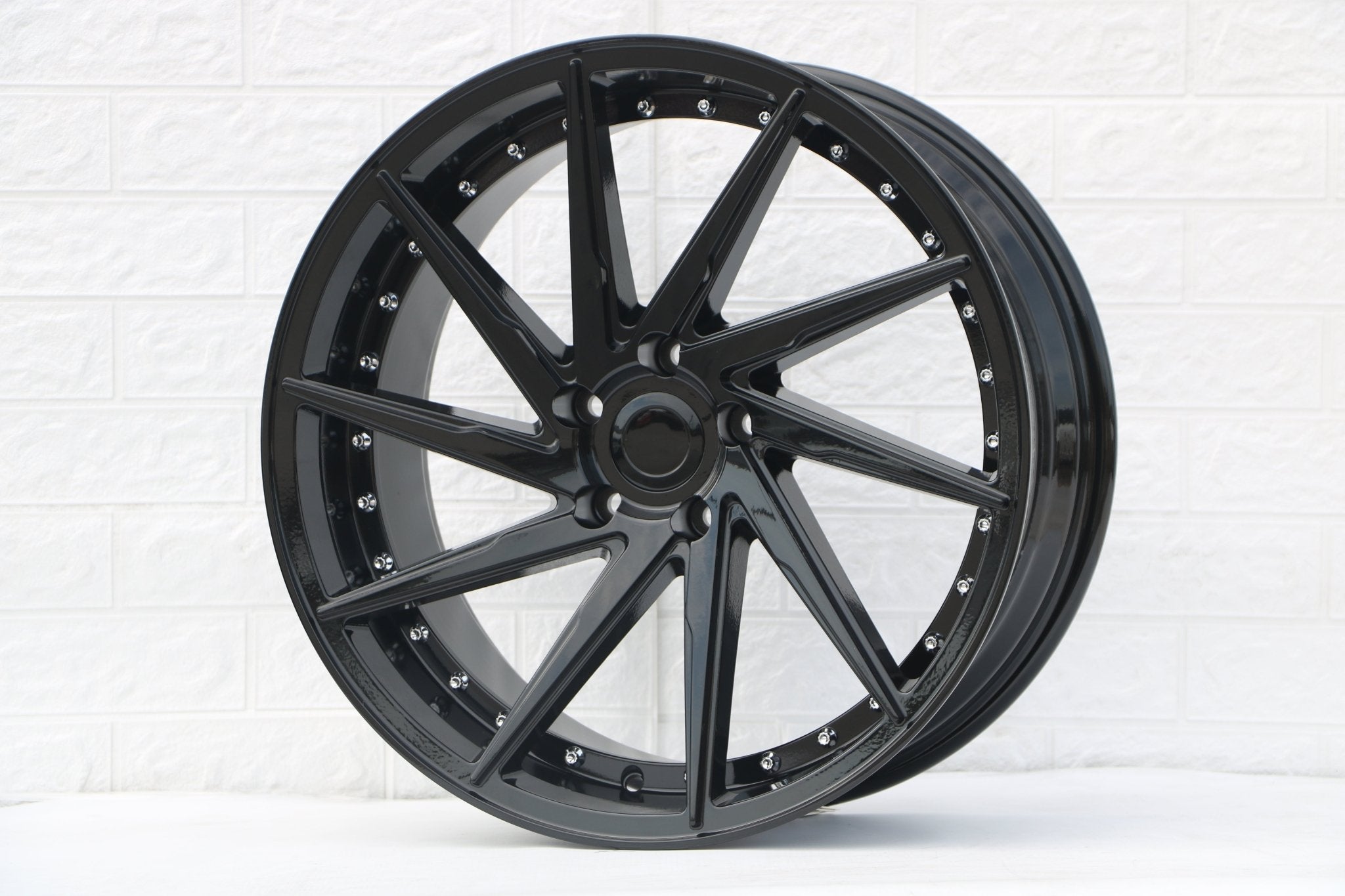 W511 1284A Gloss Black Silver Rivet 19x9.5 ET35 5x114.3 CB73.1