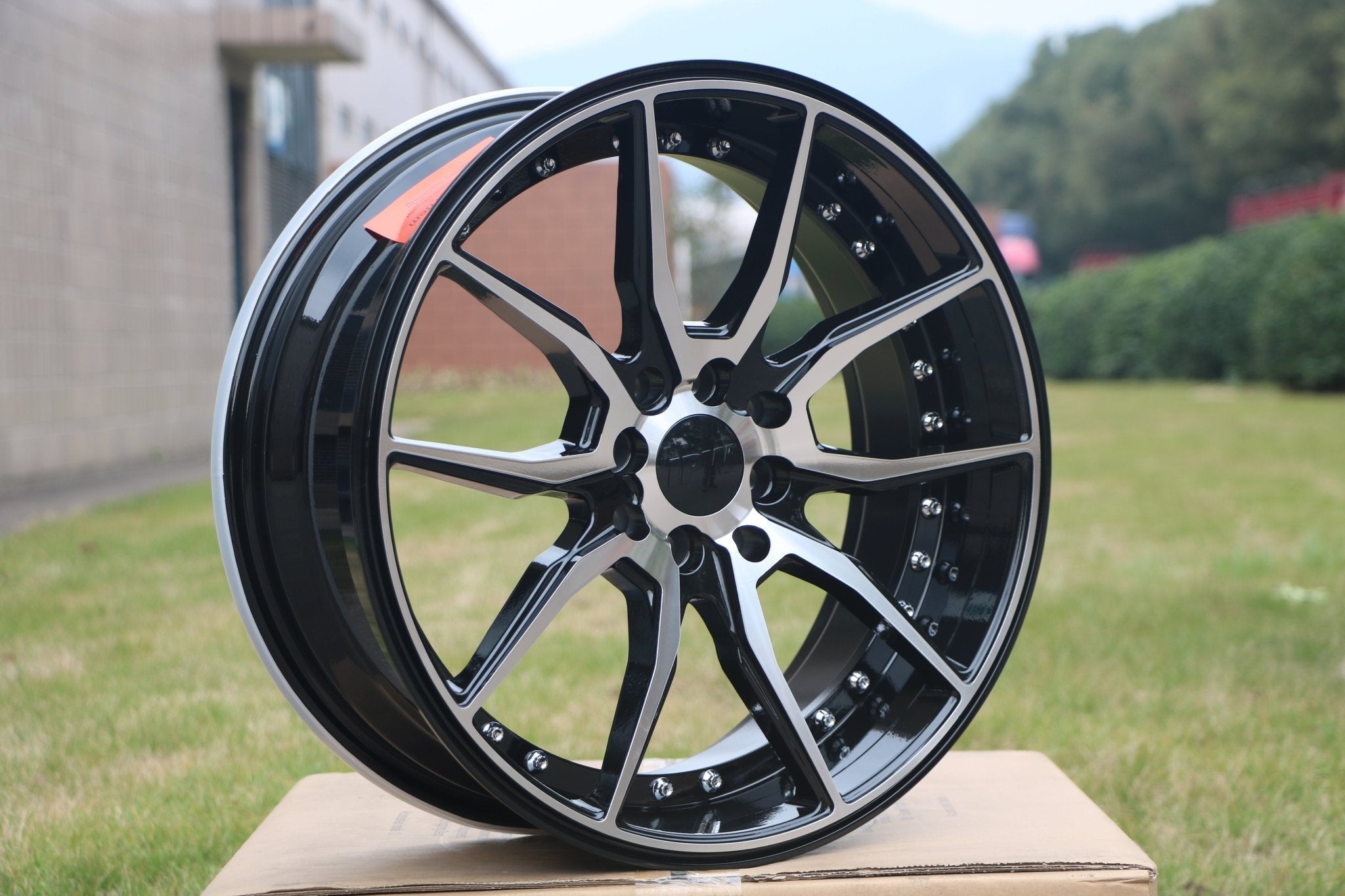 W512 Black Machined Face Silver Rivet 20x9.5 ET35 x5120 CB 72.56