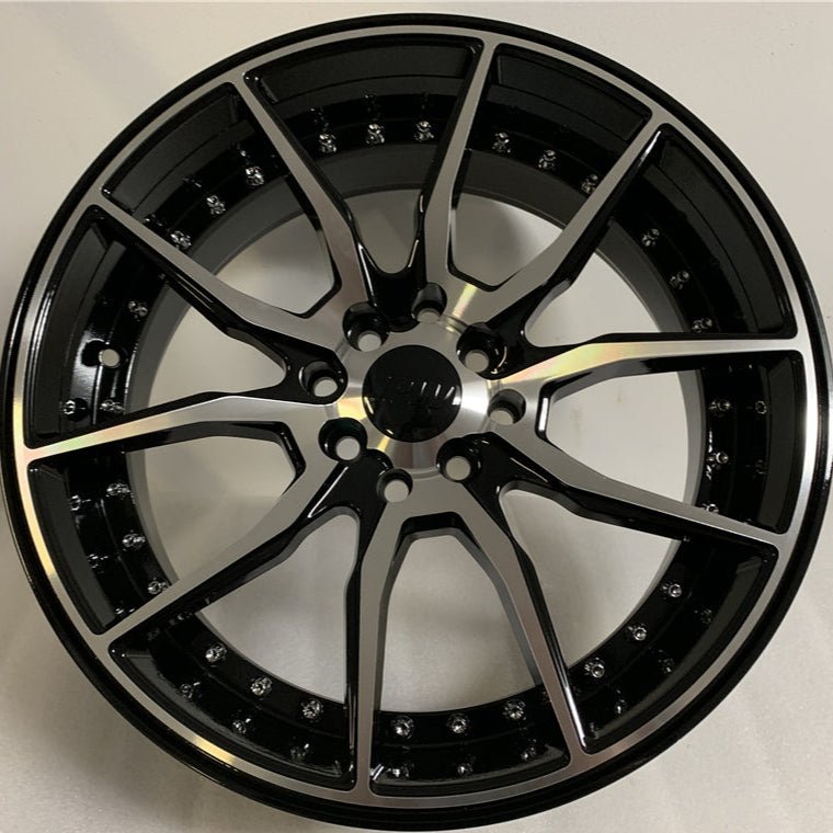 W512 Black Machined Face Silver Rivet 20x9.5 ET35 x5120 CB 72.56