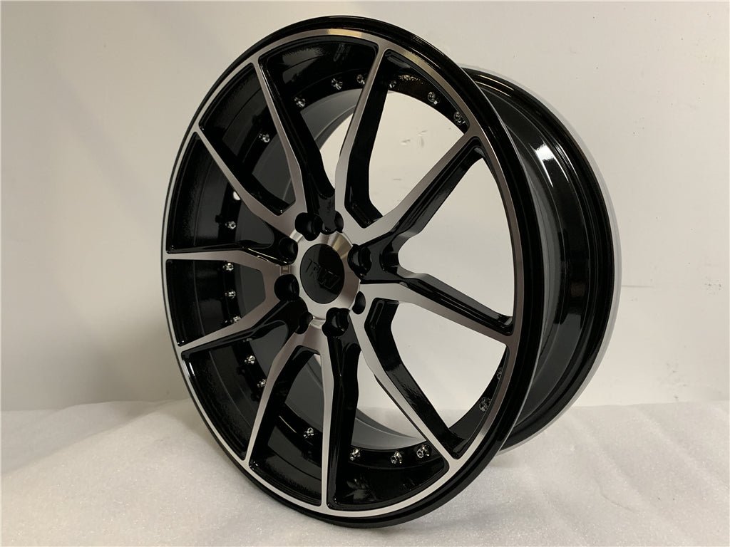 W512 1646 Black Machined Face Silver Rivet 20*8.5 ET35 5x114.3 CB73.1