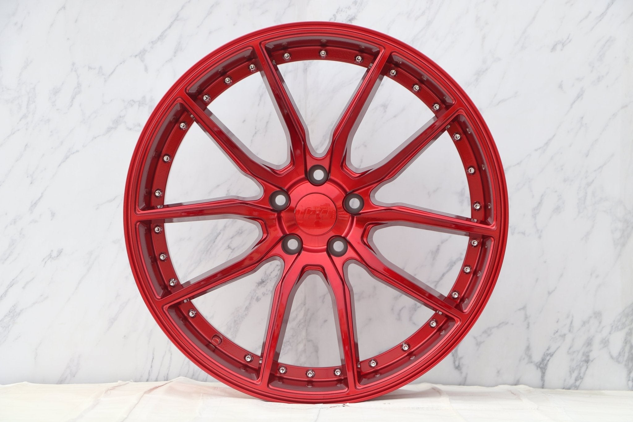 W512 Red with Silver Rivet 20*9.5 ET35 5x114.3 CB73.1