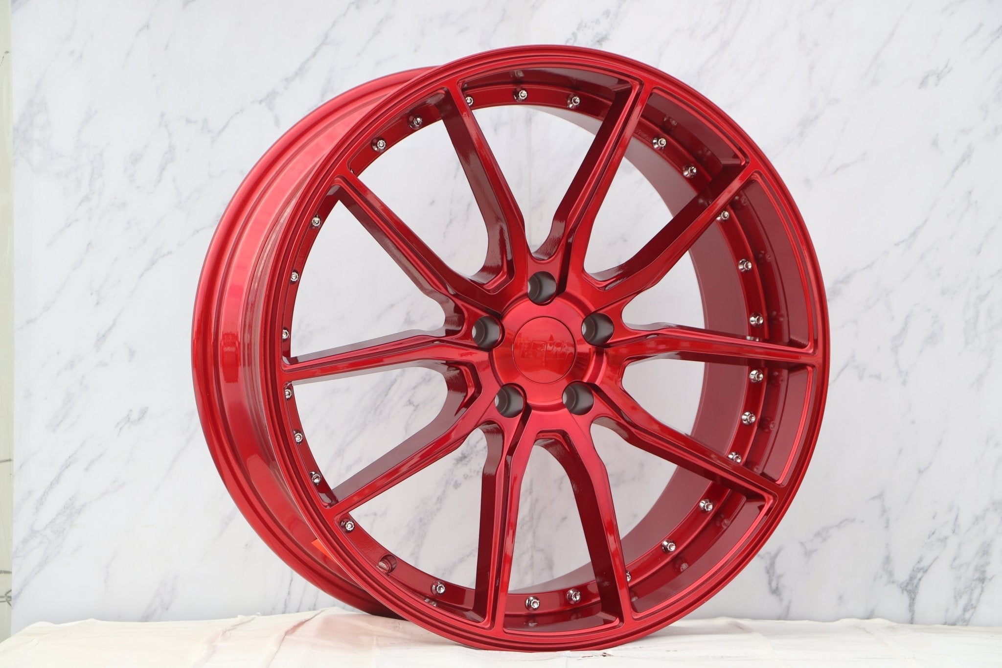 W512 Red with Silver Rivet 20*8.5 ET35 5x114.3 CB73.1