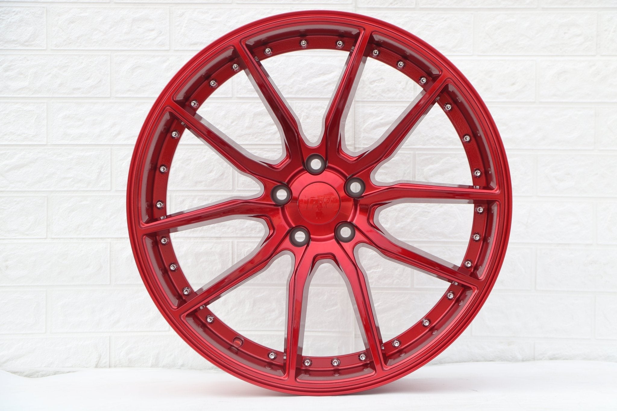 W512 Red with Silver Rivet 20*8.5 ET35 5x114.3 CB73.1
