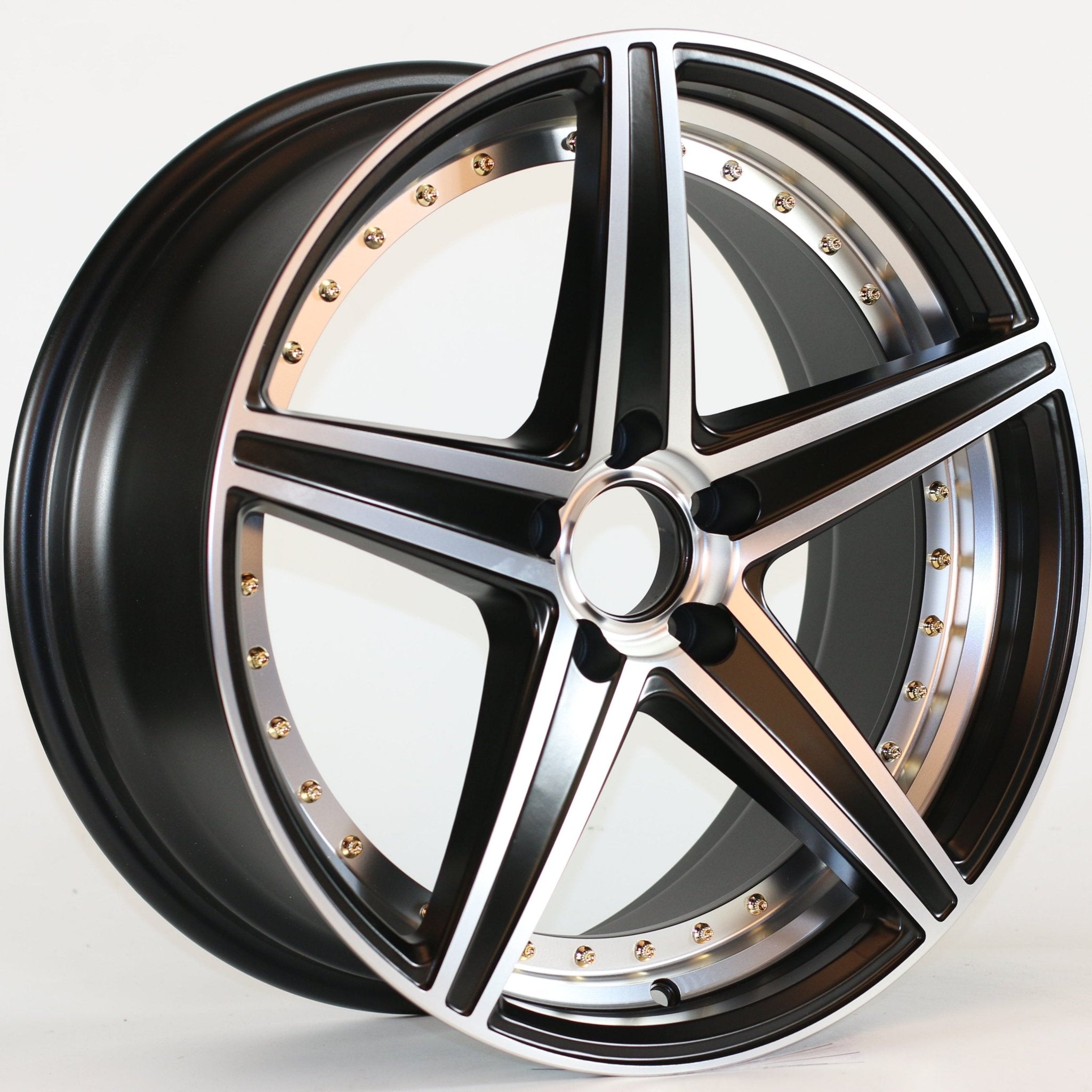 W521 XH915 Satin Black Ingrave Silver Rivet 18x8.0 ET35 5x114.3 CB73.1