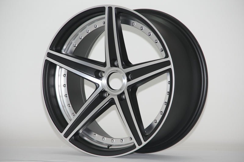 W521 XH915 Satin Black Ingrave Silver Rivet 18x8.0 ET35 5x114.3 CB73.1