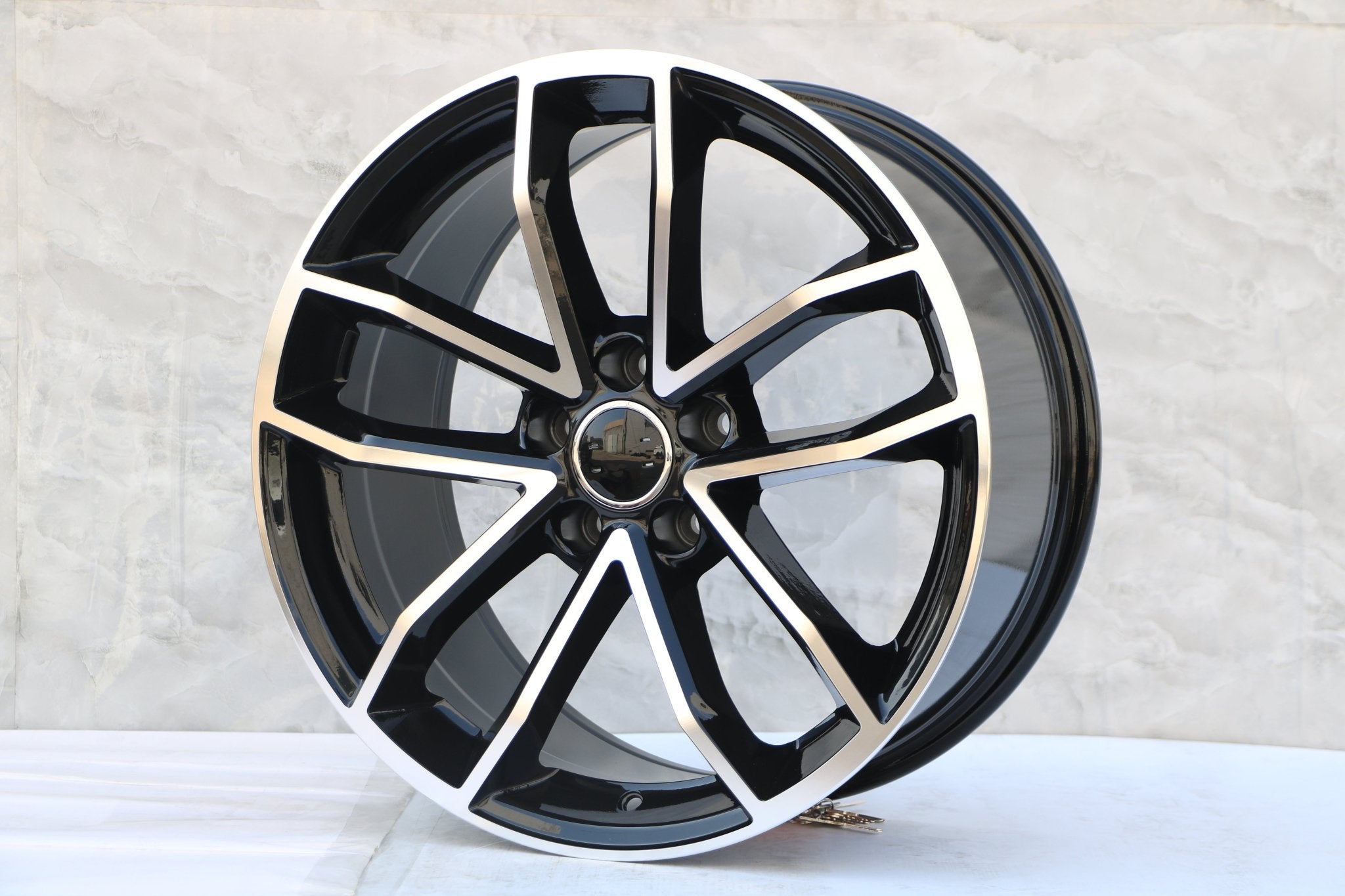 W603 Black Machined Face 20x9.0 ET35 5x112 CB66.6