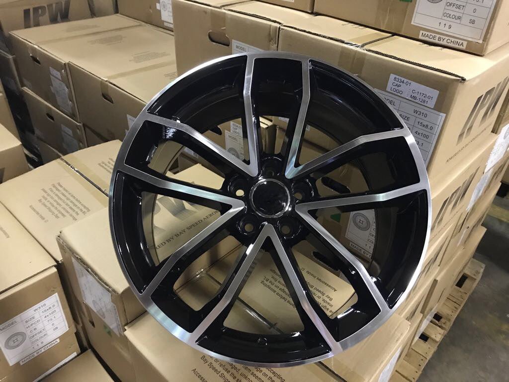 W603 Black Machined Face 19x8.5 ET35 5x112 CB66.6